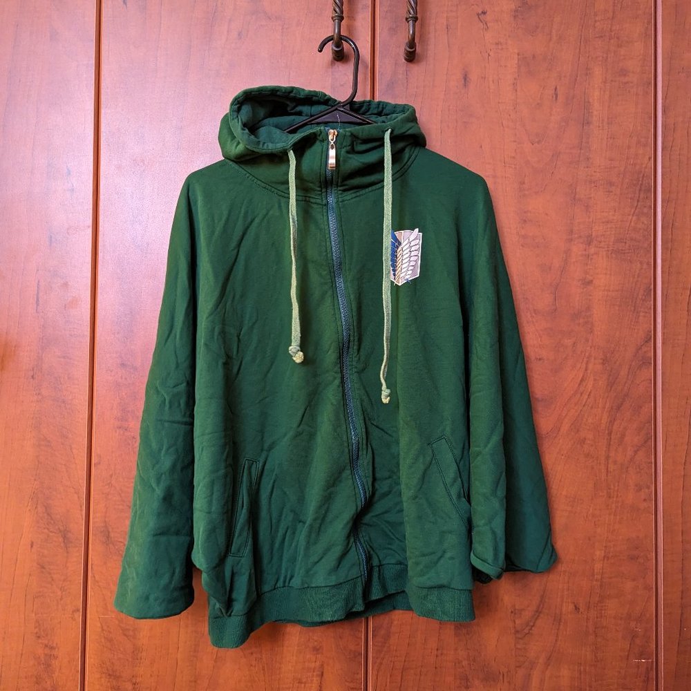 Attack on titan green cape hoodie